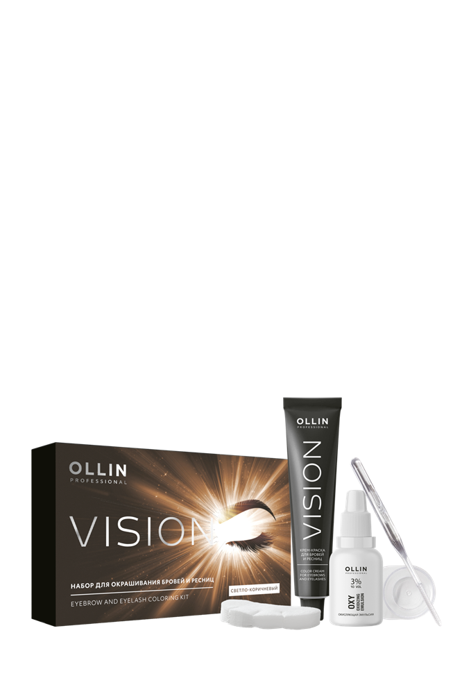 VISION НАБОР для  окрашивания бровей и ресниц (Светло-коричневый) OLLIN PROFESSIONAL