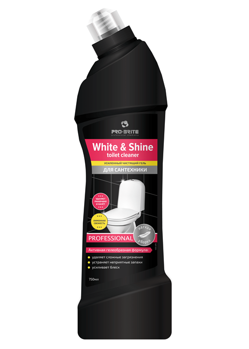 White & Shine toilet cleaner Усиленное чистящее средство для сантехники "лимонная свежесть" - фото 14628