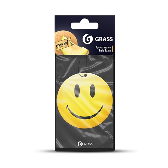 Картонный ароматизатор GRASS "Смайл" (дыня) - фото 16466