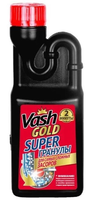 Vash GOLD Средство для прочистки труб гранулированное Super гранулы 600 гр, 1/12 - фото 16517