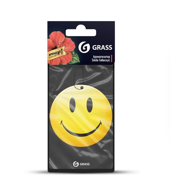 Картонный ароматизатор GRASS "Смайл" (гибискус) - фото 16665
