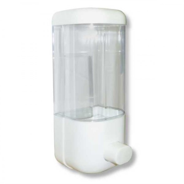 Диспенсер для жидкого мыла пластиковый прозрачный на 500мл - фото 17040