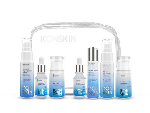 ICON SKIN Косметический набор для лечения акне. 7 средств travel-size. Проф уход для проблемной кожи - фото 8503