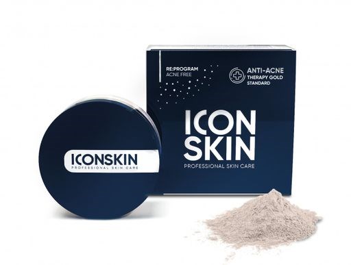 ICON SKIN Пудра минеральная матирующая для лица. 100% натуральная. Ночная. Для жирной и пробл. кожи - фото 8691