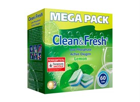 Таблетки для ПММ "Clean&Fresh" All in 1 (mega) 60 шт