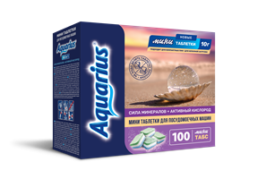 Таблетки для ПММ "Aquarius"; mini tabs 10гр Сила минералов+ Активный кислород. 100шт