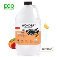 Средство для мытья посуды, овощей и фруктов WONDER LAB, экологичное, нежным ароматом сливочных фруктов, 3780 мл