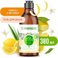 SYNERGETIC Натуральный биоразлагаемый гель для душа SYNERGETIC Сицилийский лимон и ветивер, 0,38л